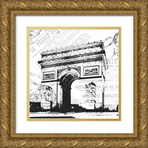 Paris Arch Gold Ornate Wood Framed Art Print with Double Matting by Grey, Jace
