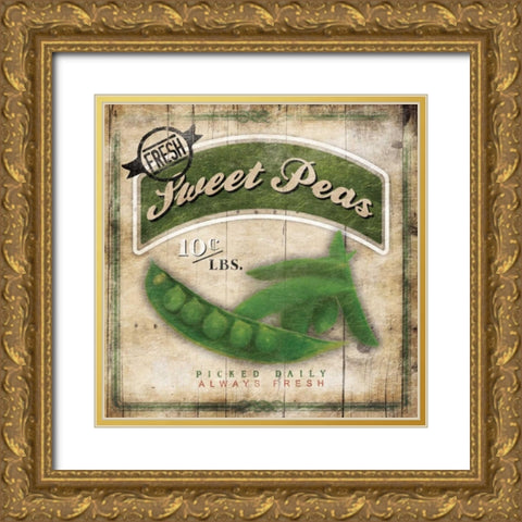 Sweet Peas Gold Ornate Wood Framed Art Print with Double Matting by Grey, Jace