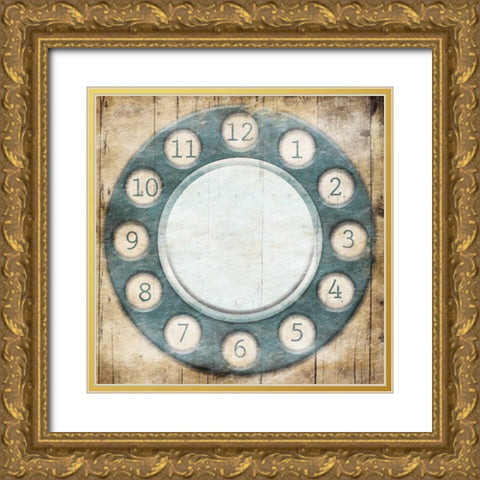 Rottery clock Gold Ornate Wood Framed Art Print with Double Matting by Grey, Jace