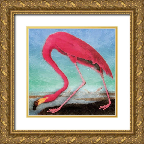 Flamingo Gold Ornate Wood Framed Art Print with Double Matting by Grey, Jace