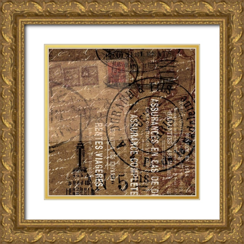 Patch 2 Gold Ornate Wood Framed Art Print with Double Matting by Grey, Jace