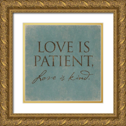 Love is Gold Ornate Wood Framed Art Print with Double Matting by Grey, Jace