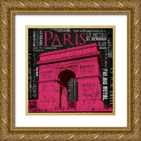 Paris  Type mate Gold Ornate Wood Framed Art Print with Double Matting by Grey, Jace