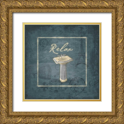 Relax Gold Ornate Wood Framed Art Print with Double Matting by Grey, Jace