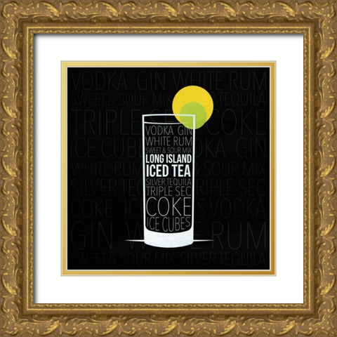 Type drinks 1 Gold Ornate Wood Framed Art Print with Double Matting by Grey, Jace