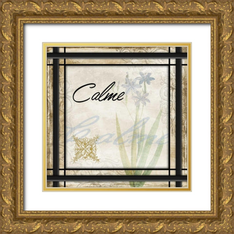Calme Gold Ornate Wood Framed Art Print with Double Matting by Grey, Jace