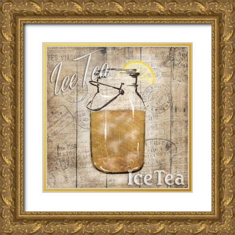 Wood Ice tea Gold Ornate Wood Framed Art Print with Double Matting by Grey, Jace
