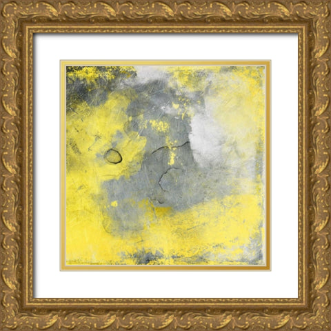 Cosmic Yellow mate Gold Ornate Wood Framed Art Print with Double Matting by Grey, Jace