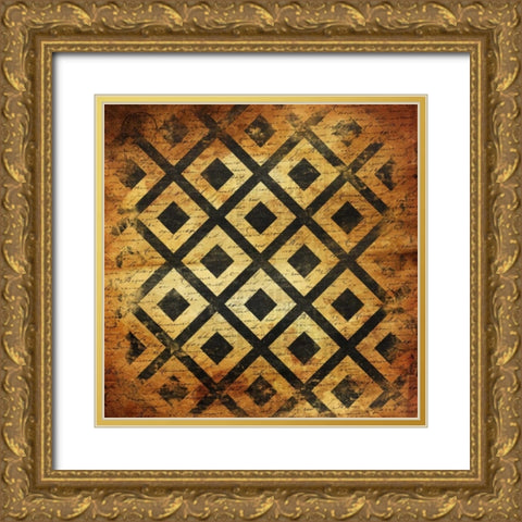BlackGold Geo 2 Gold Ornate Wood Framed Art Print with Double Matting by Grey, Jace