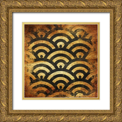 BlackGold Geo 4 Gold Ornate Wood Framed Art Print with Double Matting by Grey, Jace