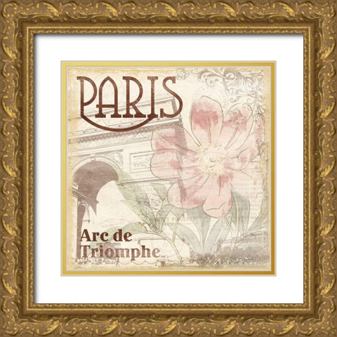 Paris Arc Gold Ornate Wood Framed Art Print with Double Matting by Grey, Jace