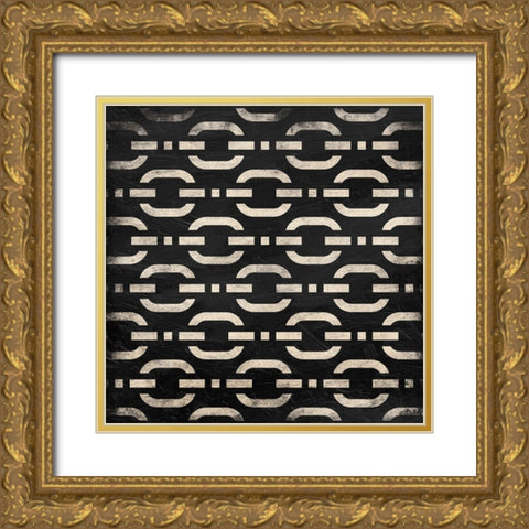 Cream Links Gold Ornate Wood Framed Art Print with Double Matting by Grey, Jace