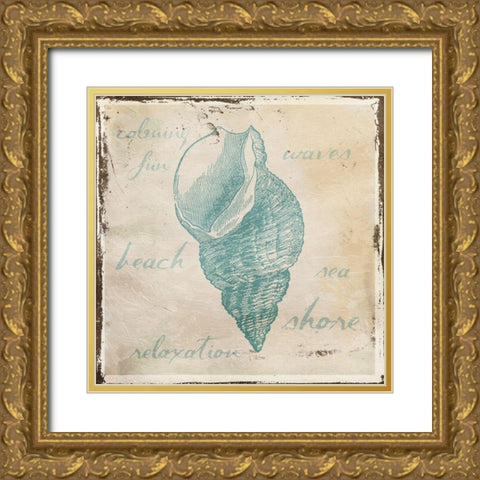 Stamped Shell Gold Ornate Wood Framed Art Print with Double Matting by Grey, Jace
