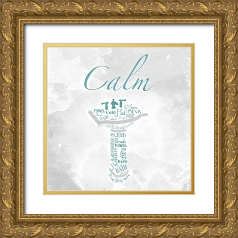Calm Type Sink Gold Ornate Wood Framed Art Print with Double Matting by Grey, Jace