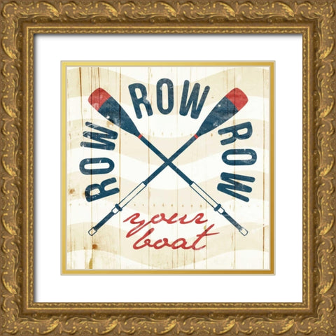 Row Your Boat Gold Ornate Wood Framed Art Print with Double Matting by Grey, Jace