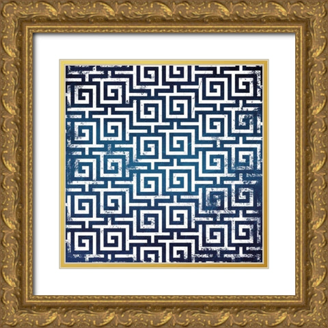 Blue Keys Gold Ornate Wood Framed Art Print with Double Matting by Grey, Jace