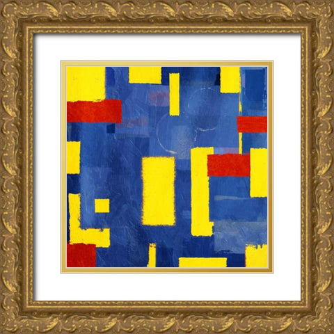 Pop Rectangular Abstract Gold Ornate Wood Framed Art Print with Double Matting by Grey, Jace