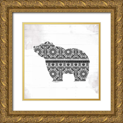 Bear Patterns Gold Ornate Wood Framed Art Print with Double Matting by Grey, Jace