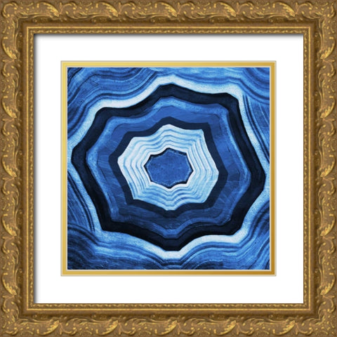 Blue Agate rings Gold Ornate Wood Framed Art Print with Double Matting by Grey, Jace