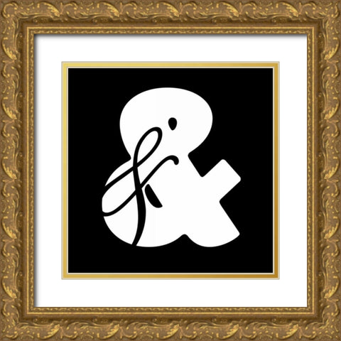 Ampersand Black Gold Ornate Wood Framed Art Print with Double Matting by Grey, Jace