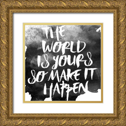 World Is Yours Gold Ornate Wood Framed Art Print with Double Matting by Grey, Jace