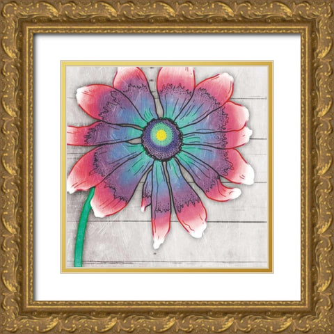 Fun Time Flower Mate Gold Ornate Wood Framed Art Print with Double Matting by Grey, Jace