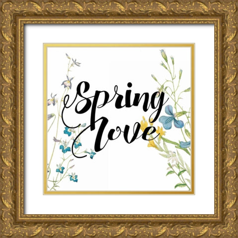 Spring Love Gold Ornate Wood Framed Art Print with Double Matting by Grey, Jace