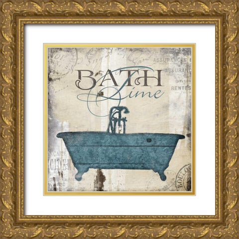 Bath Time Gold Ornate Wood Framed Art Print with Double Matting by Grey, Jace