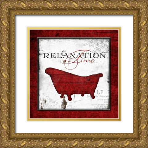 Crimson Relaxation Time Gold Ornate Wood Framed Art Print with Double Matting by Grey, Jace