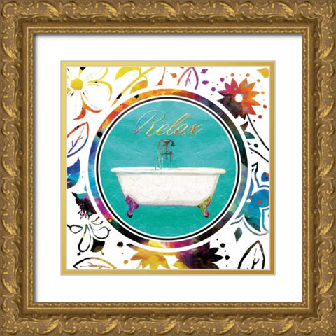 Colorful Relaxation Gold Ornate Wood Framed Art Print with Double Matting by Grey, Jace