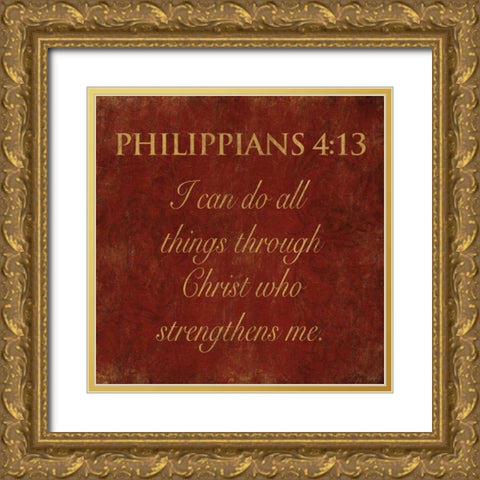Philippians Spice Gold Ornate Wood Framed Art Print with Double Matting by Grey, Jace