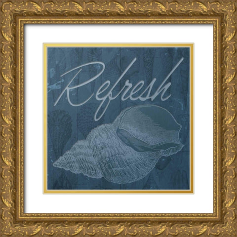 Refreshing Shell Gold Ornate Wood Framed Art Print with Double Matting by Grey, Jace