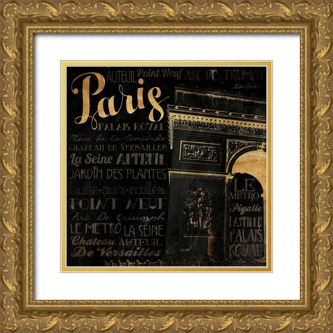 The Right Side of Paris Gold Ornate Wood Framed Art Print with Double Matting by Grey, Jace