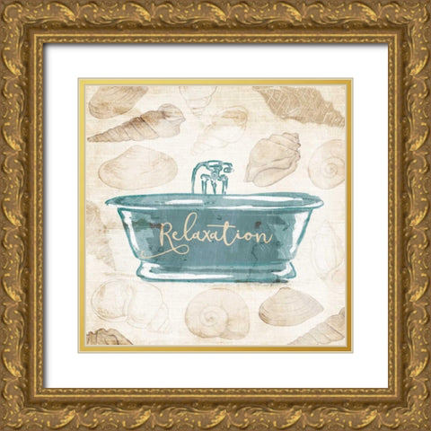 Relaxing In A Sea Quilt Gold Ornate Wood Framed Art Print with Double Matting by Grey, Jace