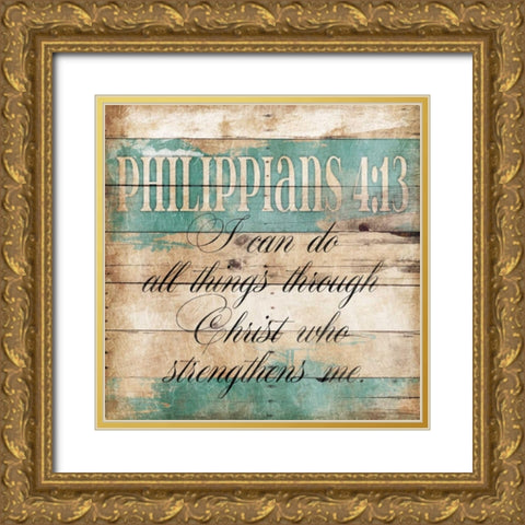 Strengthens Me Gold Ornate Wood Framed Art Print with Double Matting by Grey, Jace