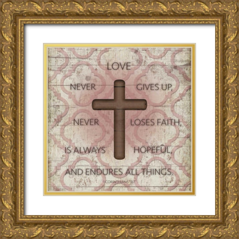 Endures Gold Ornate Wood Framed Art Print with Double Matting by Grey, Jace