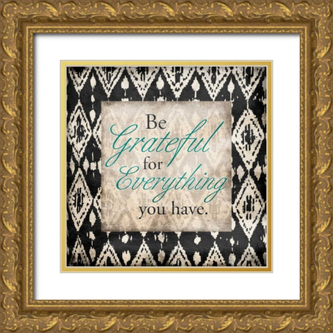 Grateful Gold Ornate Wood Framed Art Print with Double Matting by Grey, Jace