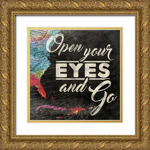 Open Your Eyes Gold Ornate Wood Framed Art Print with Double Matting by Grey, Jace