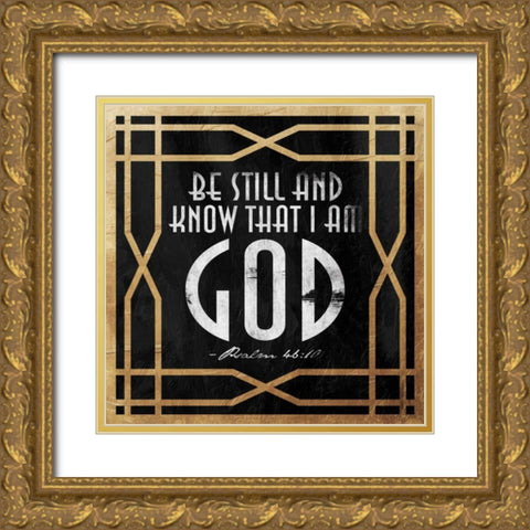 Gold Psalm Gold Ornate Wood Framed Art Print with Double Matting by Grey, Jace