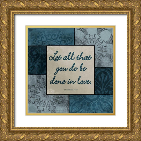 Love Gold Ornate Wood Framed Art Print with Double Matting by Grey, Jace