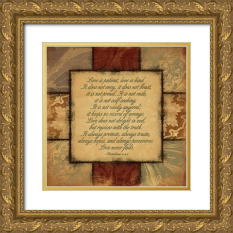 Love Is Kind Gold Ornate Wood Framed Art Print with Double Matting by Grey, Jace