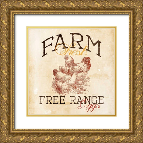 Farm Fresh Gold Ornate Wood Framed Art Print with Double Matting by Grey, Jace