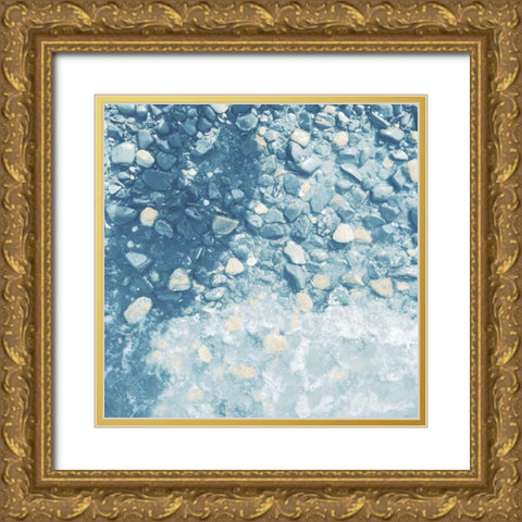 Rocks At Sea Gold Ornate Wood Framed Art Print with Double Matting by Grey, Jace