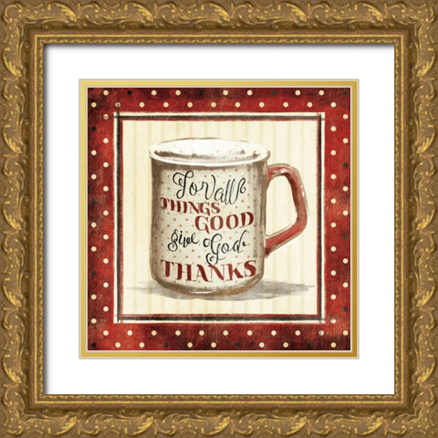 Things Good Gold Ornate Wood Framed Art Print with Double Matting by Grey, Jace