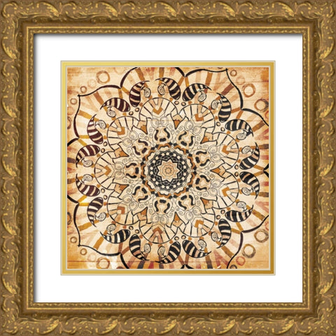 Blooming Fire Gold Ornate Wood Framed Art Print with Double Matting by Grey, Jace