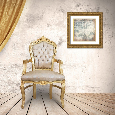 Patterned Map Europa Gold Ornate Wood Framed Art Print with Double Matting by Grey, Jace