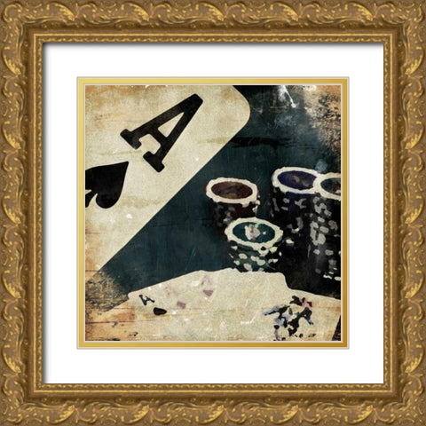 Poker Play Three Gold Ornate Wood Framed Art Print with Double Matting by Grey, Jace