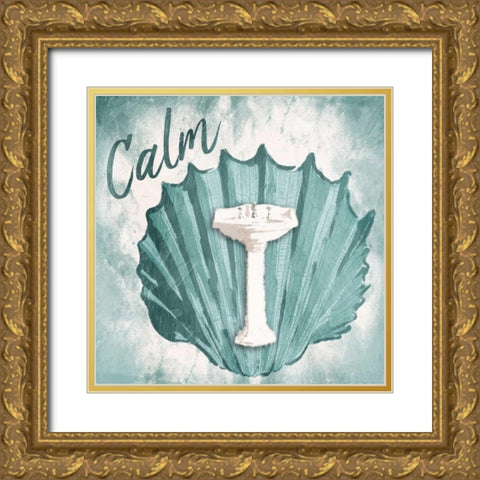 Calm Shell Sink Gold Ornate Wood Framed Art Print with Double Matting by Grey, Jace