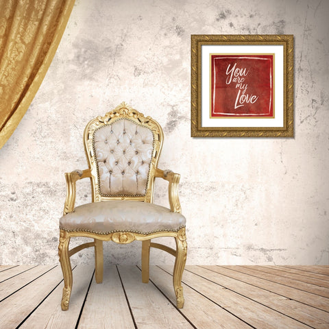 My Love Gold Ornate Wood Framed Art Print with Double Matting by Grey, Jace