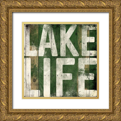 Lake Life Gold Ornate Wood Framed Art Print with Double Matting by Grey, Jace
